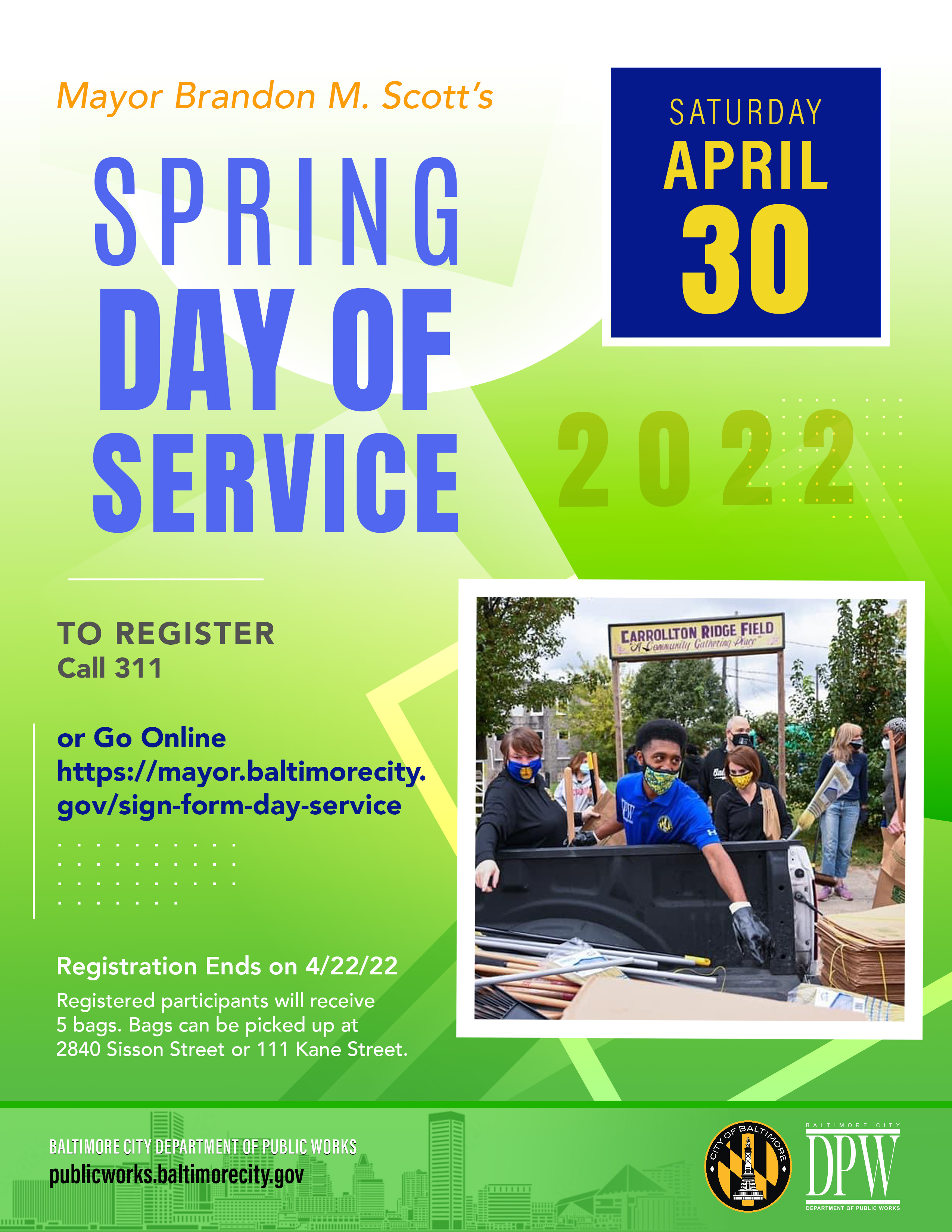 Mayor Brandon M. Scott's Spring Day of Service April 30 